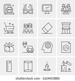 Business Icon Set. 16 Universal Icons Vector. Creative Beauitful Icon Illustration to use in Print and Web Related project.