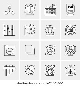 Business Icon Set. 16 Universal Icons Vector. Creative Beauitful Icon Illustration to use in Print and Web Related project.