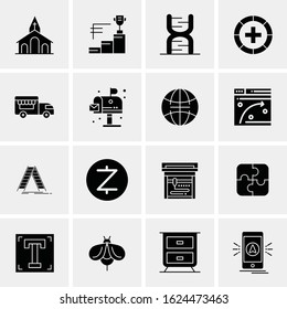 Business Icon Set. 16 Universal Icons Vector. Creative Beauitful Icon Illustration to use in Print and Web Related project.