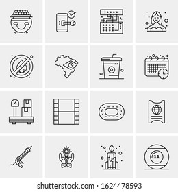 Business Icon Set. 16 Universal Icons Vector. Creative Beauitful Icon Illustration to use in Print and Web Related project.