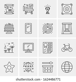 Business Icon Set. 16 Universal Icons Vector. Creative Beauitful Icon Illustration to use in Print and Web Related project.