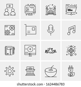 Business Icon Set. 16 Universal Icons Vector. Creative Beauitful Icon Illustration to use in Print and Web Related project.