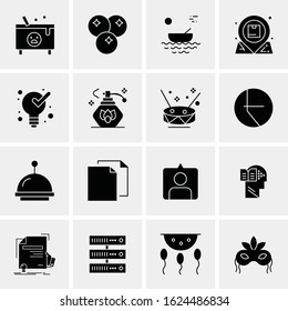 Business Icon Set. 16 Universal Icons Vector. Creative Beauitful Icon Illustration to use in Print and Web Related project.