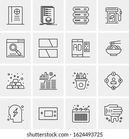 Business Icon Set. 16 Universal Icons Vector. Creative Beauitful Icon Illustration to use in Print and Web Related project.