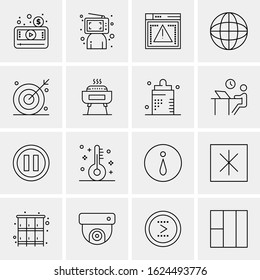 Business Icon Set. 16 Universal Icons Vector. Creative Beauitful Icon Illustration to use in Print and Web Related project.