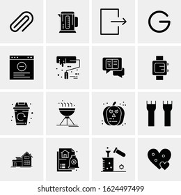 Business Icon Set. 16 Universal Icons Vector. Creative Beauitful Icon Illustration to use in Print and Web Related project.
