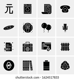 Business Icon Set. 16 Universal Icons Vector. Creative Beauitful Icon Illustration to use in Print and Web Related project.