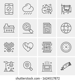 Business Icon Set. 16 Universal Icons Vector. Creative Beauitful Icon Illustration to use in Print and Web Related project.