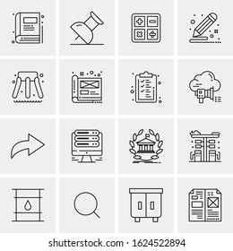 Business Icon Set. 16 Universal Icons Vector. Creative Beauitful Icon Illustration to use in Print and Web Related project.