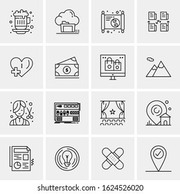 Business Icon Set. 16 Universal Icons Vector. Creative Beauitful Icon Illustration to use in Print and Web Related project.