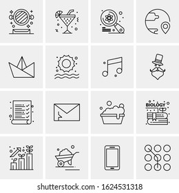 Business Icon Set. 16 Universal Icons Vector. Creative Beauitful Icon Illustration to use in Print and Web Related project.