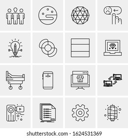 Business Icon Set. 16 Universal Icons Vector. Creative Beauitful Icon Illustration to use in Print and Web Related project.