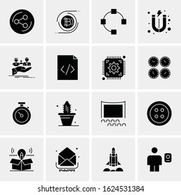 Business Icon Set. 16 Universal Icons Vector. Creative Beauitful Icon Illustration to use in Print and Web Related project.