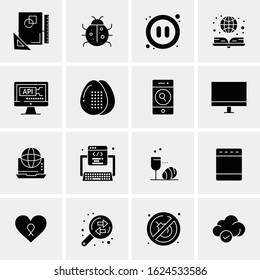 Business Icon Set. 16 Universal Icons Vector. Creative Beauitful Icon Illustration to use in Print and Web Related project.