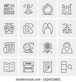 Business Icon Set. 16 Universal Icons Vector. Creative Beauitful Icon Illustration to use in Print and Web Related project.