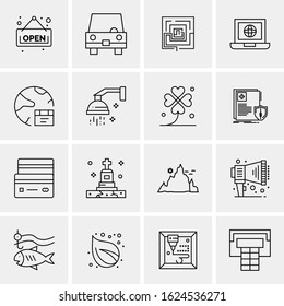 Business Icon Set. 16 Universal Icons Vector. Creative Beauitful Icon Illustration to use in Print and Web Related project.