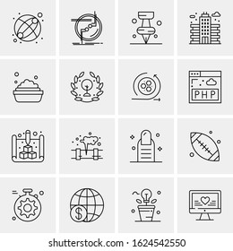 Business Icon Set. 16 Universal Icons Vector. Creative Beauitful Icon Illustration to use in Print and Web Related project.