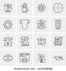 Business Icon Set. 16 Universal Icons Vector. Creative Beauitful Icon Illustration to use in Print and Web Related project.