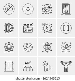 Business Icon Set. 16 Universal Icons Vector. Creative Beauitful Icon Illustration to use in Print and Web Related project.
