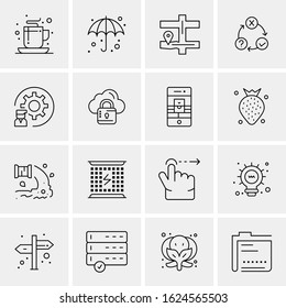 Business Icon Set. 16 Universal Icons Vector. Creative Beauitful Icon Illustration to use in Print and Web Related project.