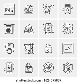 Business Icon Set. 16 Universal Icons Vector. Creative Beauitful Icon Illustration to use in Print and Web Related project.
