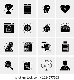 Business Icon Set. 16 Universal Icons Vector. Creative Beauitful Icon Illustration to use in Print and Web Related project.