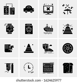 Business Icon Set. 16 Universal Icons Vector. Creative Beauitful Icon Illustration to use in Print and Web Related project.