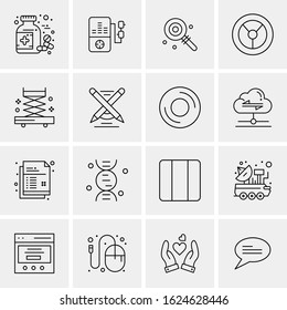Business Icon Set. 16 Universal Icons Vector. Creative Beauitful Icon Illustration to use in Print and Web Related project.