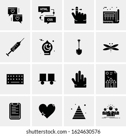 Business Icon Set. 16 Universal Icons Vector. Creative Beauitful Icon Illustration to use in Print and Web Related project.