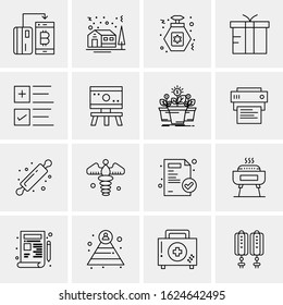 Business Icon Set. 16 Universal Icons Vector. Creative Beauitful Icon Illustration to use in Print and Web Related project.