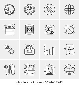 Business Icon Set. 16 Universal Icons Vector. Creative Beauitful Icon Illustration to use in Print and Web Related project.