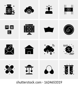 Business Icon Set. 16 Universal Icons Vector. Creative Beauitful Icon Illustration to use in Print and Web Related project.