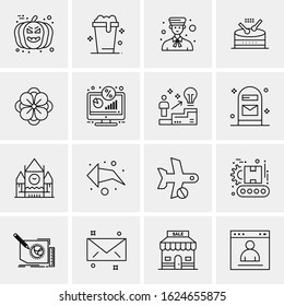 Business Icon Set. 16 Universal Icons Vector. Creative Beauitful Icon Illustration to use in Print and Web Related project.