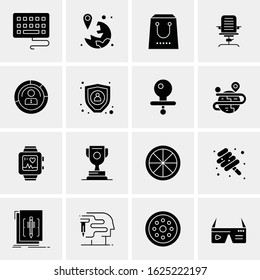 Business Icon Set. 16 Universal Icons Vector. Creative Beauitful Icon Illustration to use in Print and Web Related project.
