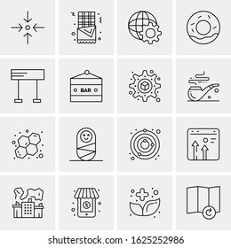Business Icon Set. 16 Universal Icons Vector. Creative Beauitful Icon Illustration to use in Print and Web Related project.