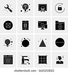 Business Icon Set. 16 Universal Icons Vector. Creative Beauitful Icon Illustration to use in Print and Web Related project.