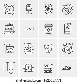 Business Icon Set. 16 Universal Icons Vector. Creative Beauitful Icon Illustration to use in Print and Web Related project.