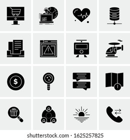 Business Icon Set. 16 Universal Icons Vector. Creative Beauitful Icon Illustration to use in Print and Web Related project.