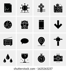 Business Icon Set. 16 Universal Icons Vector. Creative Beauitful Icon Illustration to use in Print and Web Related project.