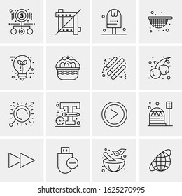 Business Icon Set. 16 Universal Icons Vector. Creative Beauitful Icon Illustration to use in Print and Web Related project.