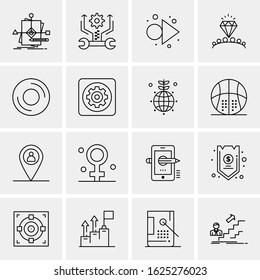 Business Icon Set. 16 Universal Icons Vector. Creative Beauitful Icon Illustration to use in Print and Web Related project.