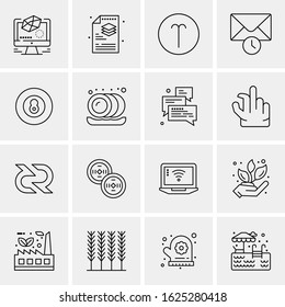 Business Icon Set. 16 Universal Icons Vector. Creative Beauitful Icon Illustration to use in Print and Web Related project.