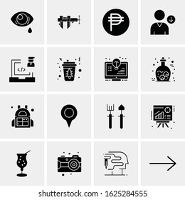 Business Icon Set. 16 Universal Icons Vector. Creative Beauitful Icon Illustration to use in Print and Web Related project.