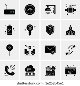Business Icon Set. 16 Universal Icons Vector. Creative Beauitful Icon Illustration to use in Print and Web Related project.