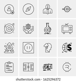 Business Icon Set. 16 Universal Icons Vector. Creative Beauitful Icon Illustration to use in Print and Web Related project.
