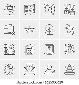 Business Icon Set. 16 Universal Icons Vector. Creative Beauitful Icon Illustration to use in Print and Web Related project.