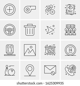 Business Icon Set. 16 Universal Icons Vector. Creative Beauitful Icon Illustration to use in Print and Web Related project.