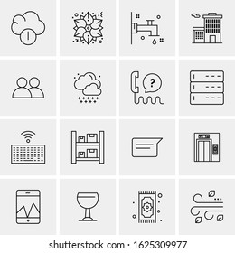 Business Icon Set. 16 Universal Icons Vector. Creative Beauitful Icon Illustration to use in Print and Web Related project.