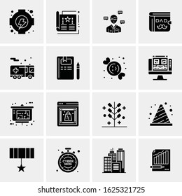 Business Icon Set. 16 Universal Icons Vector. Creative Beauitful Icon Illustration to use in Print and Web Related project.