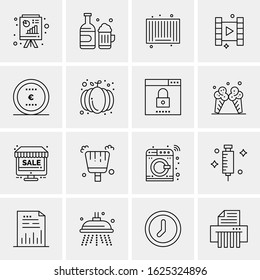Business Icon Set. 16 Universal Icons Vector. Creative Beauitful Icon Illustration to use in Print and Web Related project.